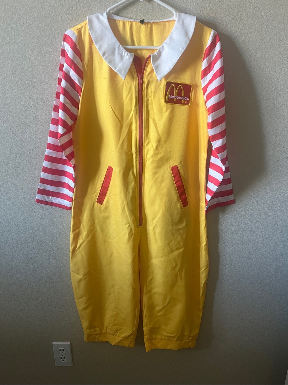 Yellow & Red Striped One-Piece Costume - Ronald McDonalds Inspired